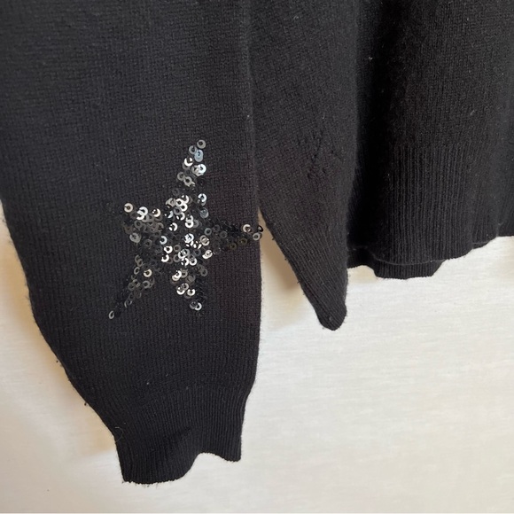 Zadig & Voltaire Black Wool & Cashmere Blend Star Motif Crew Neck Sweater. Sz XS - Picture 5 of 13